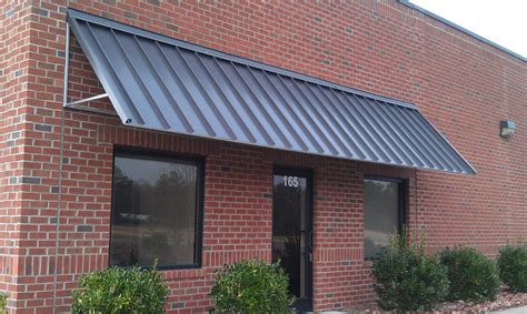 lawrence fabric and metal company|commercial standing seam metal awning.